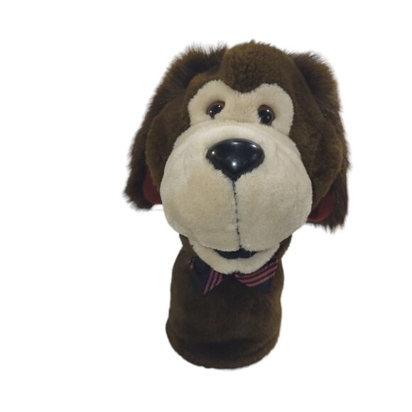 Vintage 24K Polar Puff Special Effects Plush Hand Puppet Puppy Dog Brown Hound - Picture 1 of 11
